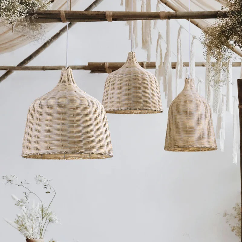 Hand Woven Rattan LED Pendent